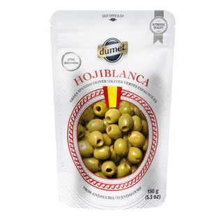 Dumet Green Spanish Olives Hojiblanca Pitted 150g